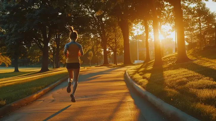 Persona corriendo al amanecer — pilar Corazón y Circulación de IKy